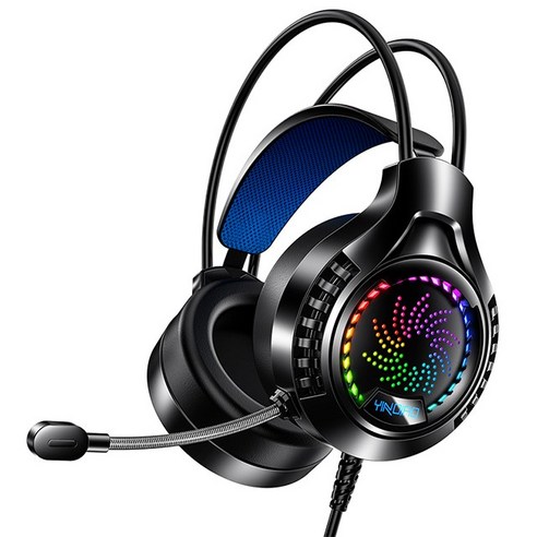ELSECHO 가상 7.1 RGB 진동 노이즈캔슬링 마이크 게이밍 헤드셋, 흰색