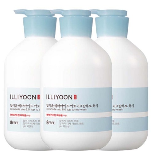일리윤 세라마이드 아토 6.0 탑투토워시, 1000ml, 3개