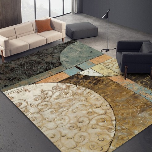현대 미니멀리스트 거실 빨 수있는 현대 인쇄 기하학 층 깔개 카펫 패턴 층 매트 홈 디스플레이 러그 카펫, 40x60cm, D7