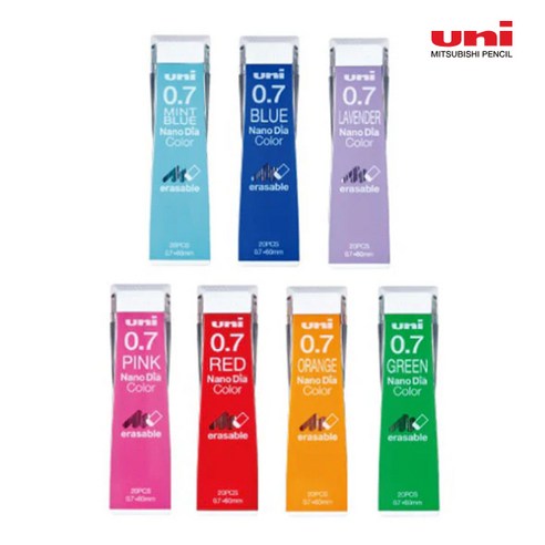 UNI NanoDia 컬러 샤프심 0.7mm, 0.7mm 라벤더 노아시 UNI NanoDia 컬러 샤프심 0.7mm, 0.7mm 라벤더 노아시