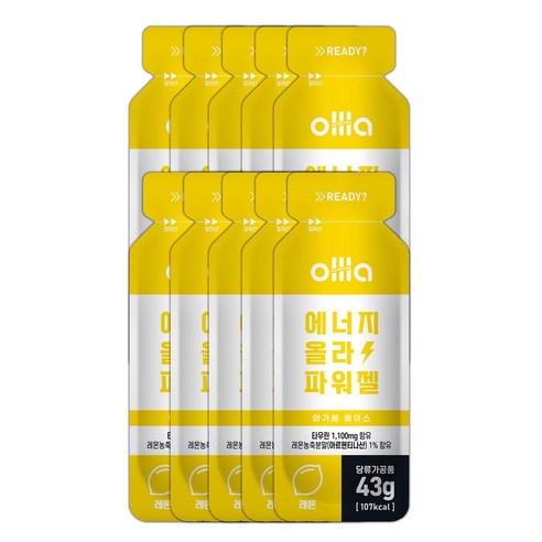올라 아가베시럽 파워젤 10포, 10개, 레몬, 43g