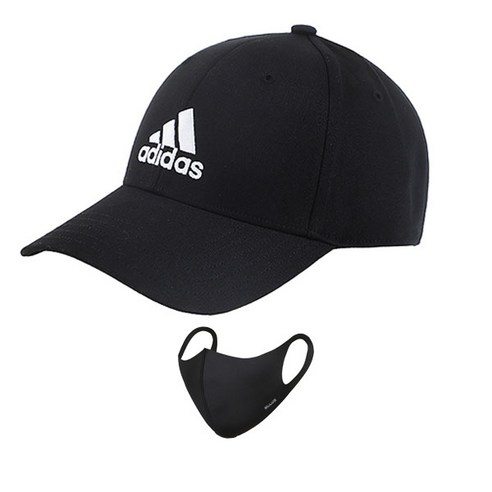 아디다스 남여 BBAL CAP COT 야구모자 스냅백 패션모자 + 마스크, Black