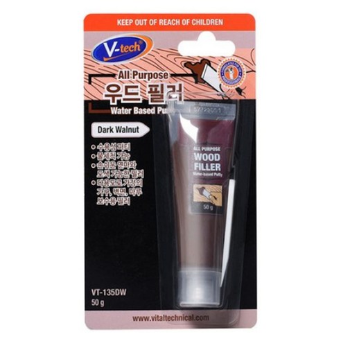 Vtech 우드필러 다크월넛 50g VT-135DW, 4개