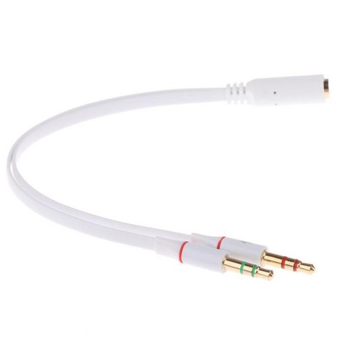 3.5MM 스테레오 오디오 이어폰 게임 헤드셋 스피커 용 1 여성 2 남성 마이크 케이블 분배기, 설명, TPE, 화이트