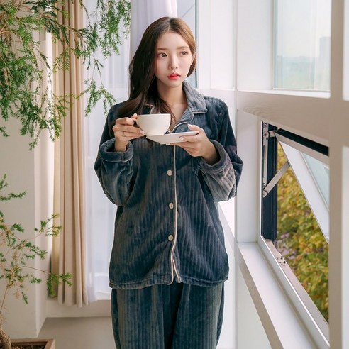말랑마쥬 시그니쳐 융기모 극세사 커플 수면잠옷세트 파자마