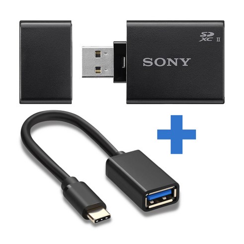 소니코리아정품 MRW-S1 USB 3.1 UHS-II SD 카드 고속 리더기 + C타입 OTG 케이블 패키지, 1개 sonymd