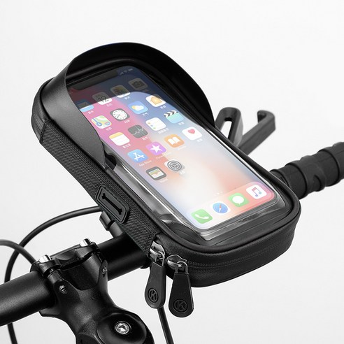 완전 포장된 휴대 전화 방수 자전거 터치 스크린 휴대 전화 홀더 설치가 쉬운 휴대 전화 홀더자전거 휴대폰 거치대, 검은 색, 4501