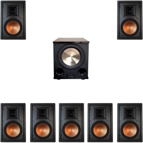 7 R-5800W II 1 PL-200II를 갖춘 Klipsch 7.1 인월 시스템, 7 R-5800W II 1 PL-200II를 갖춘 Kl