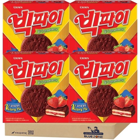 [블루존] 크라운제과 빅파이 대용량 1280g, 320g, 4개