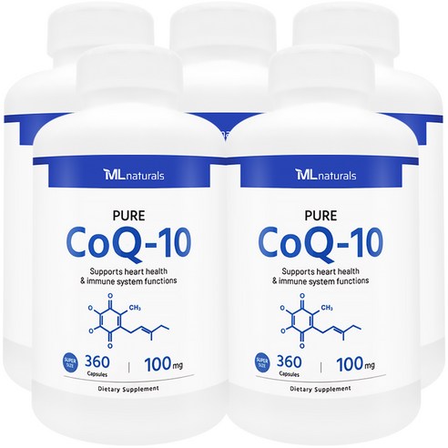 [미국번개배송] 착한명품 신제품 마이라이프 내추럴스 코큐텐 CoQ-10 100mg (수퍼사이즈), 5개, 360정
