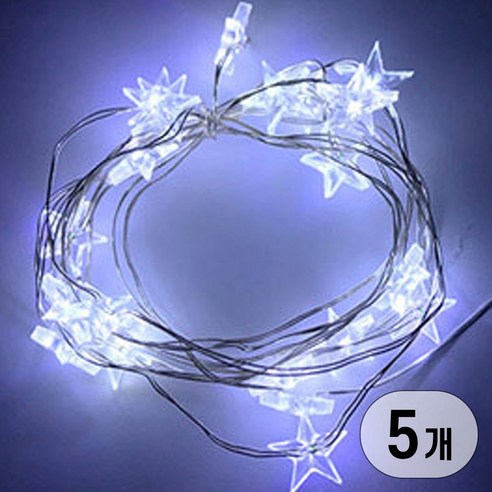 LED 건전지타입 무선 휴대용 인테리어 캠핑 줄 조명 전구 와이어별, 5개, 20구 백색