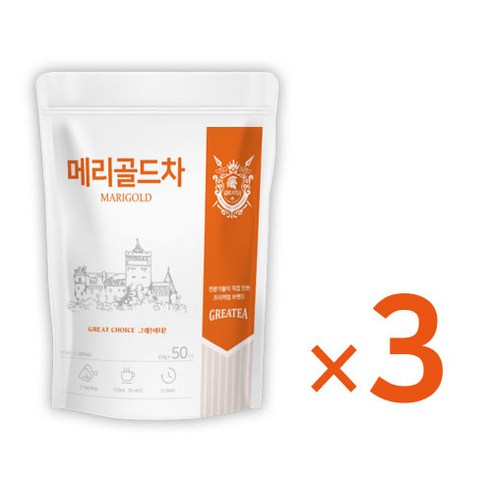 그래이티 저온로스팅 메리골드차 삼각티백, 3개, 50개입, 0.5g