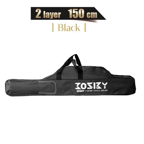 [XIG] 휴대용 접이식 낚싯대 캐리어 어항 도구 보관함 케이스, 2-Layer-1.5M-Black