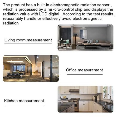 꾹미 전자기 방사선 검출기 자기학 필드 라디오 테스트 백라이트 사운드 라이트 알람 전기 필드 테스터 EMF 미터