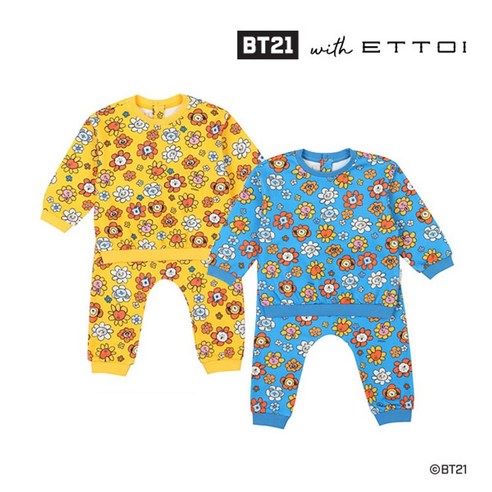 에뜨와 BT21 플라워 상하 YELLOW BLUE 07Q023042