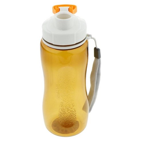 캠핑 누수 방지 스포츠 음료 병 560ml/720ml를 실행하는 야외 플립 탑 물병, 오렌지, 560ml, 플라스틱