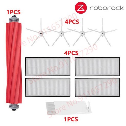 Roborock HEPA 필터 키트 로봇 진공 청소기 액세서리 S7 S70 S75 S7Max s7MaxV T7S 플러스 메인 사이드 브러시 걸레 천, [14] White 10pcs, 14 White 10pcs, 10개