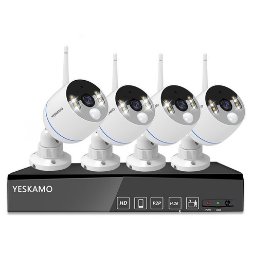 예스카모 YESKAMO 무선 CCTV 8채널 모니터 일체형 12인치 녹화기 300만 고화질 카메라 무선시스탬 자가설치 실내외용 CCTV, 선택5, KR-TJ06-10804-2TB