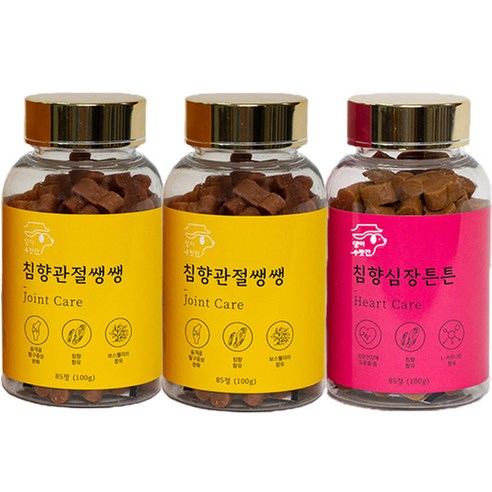 강아지 관절영양제 슬개골탈구 증상 콘드로이친 보스웰리아 오메가3 댕이수랏간 침향관절쌩쌩 100g, 95정, 뼈/관절강화, 6개