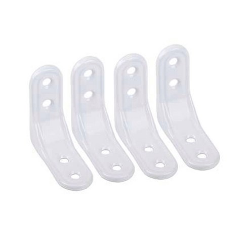 4 개 50x50mm 코너 버팀대 (나사 포함) 직각 브래킷 테이블 다리 용 L 자형 90도 브래킷 목재 가구 하드웨어, White, 50mmx50mm, 4개