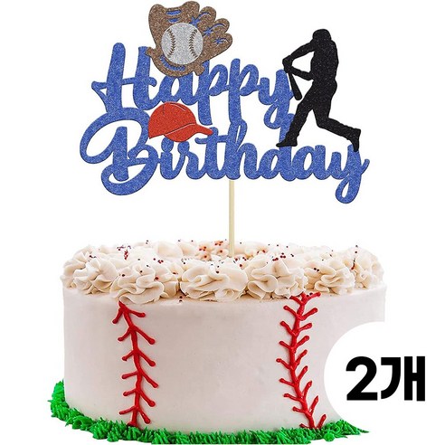 이벤트홀릭 야구 생일 파티 케이크 토퍼, 2개