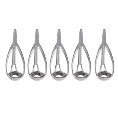 5pcs 낚싯대 팁 탑 가이드 키트 캐스팅로드 빌딩 가이드 diy, 실버, {"사이즈":"크기 1"}, {"수건소재":"스테인레스 스틸"}