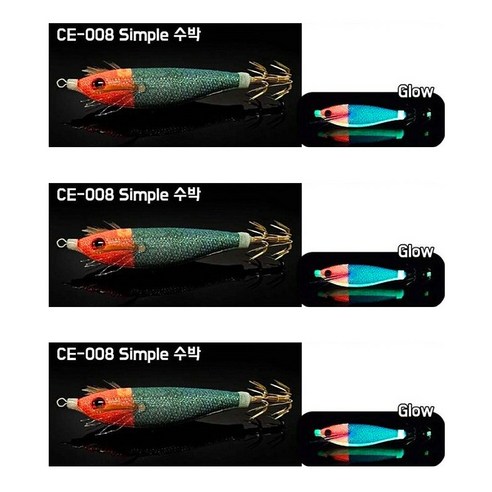 더 세네 에기 갑오징어 문어 한치 쭈꾸미 애기, 008-심플수박, 3개