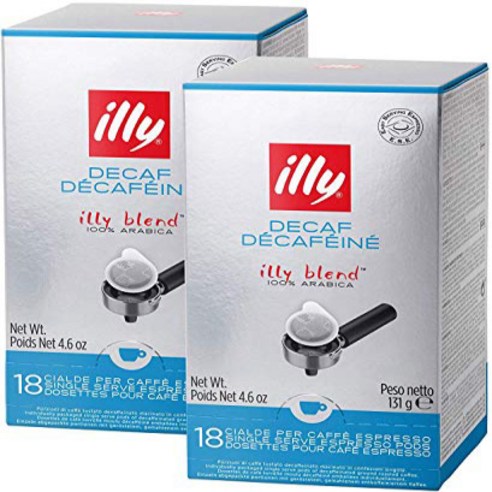 illy Caffe 디카페인 커피 에스프레소 (레귤러 로스트 그린 밴드) 18개 (2팩)