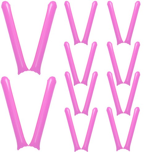 피플스파티 응원도구 국산 원형막대풍선 10쌍, 핑크