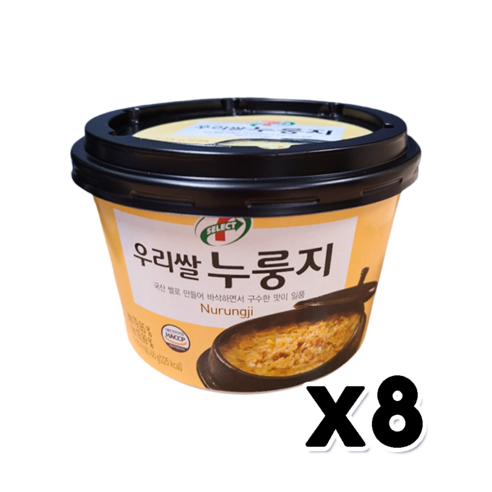 우리쌀누룽지 큰컵 간편식 60g x 8개, 단품