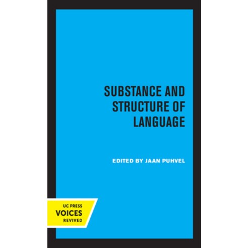 Substance and Structure of Language Hardcover, University of California Press, English, 9780520361935