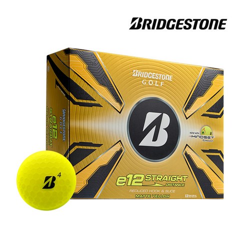 브리지스톤 E12 STRAIGHT 골프공 2025년 석교상사 정품, 1개, 12개입, 옐로우 [YELLOW]