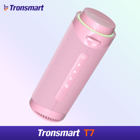 Tronsmart T7 휴대용 블루투스 스피커 출력30W 12시간 sd카드지원 IPX7방수 TWS페어링 전용앱 맞춤 사운드 LED 캠핑, Pink, T7 Speaker