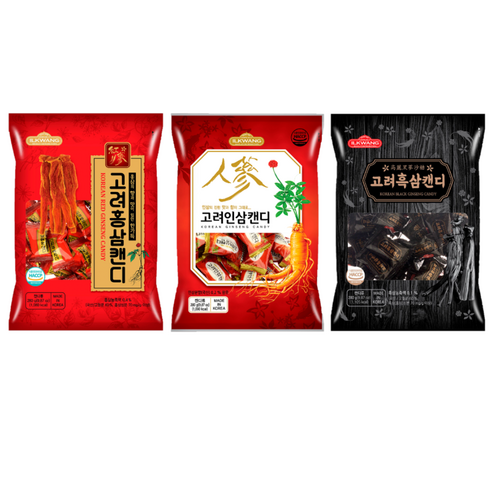 일광제과 고려홍삼캔디 280g + 고려인삼캔디2 280g + 고려흑삼캔디 280g