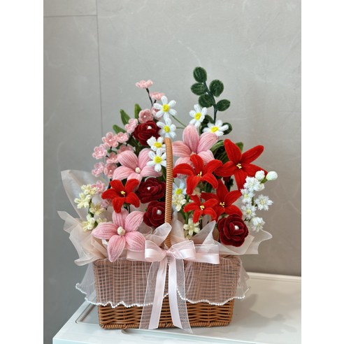 [오케이나우ㅣ강추] 모루문 모루꽃 바구니: 사랑과 감사를 담은 섬세한 수공예품 [OKNOWㅣ추천상품]