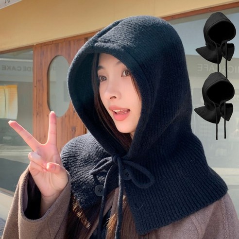 누비안 1+1 빅사이즈 니트 바라클라바 남여공용, 따뜻한 겨울의 필수 아이템 여자바라클라바