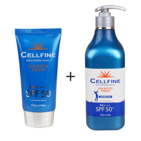 셀파인 선크림 SPF50+ PA+++, 1개, 70ml+500ml