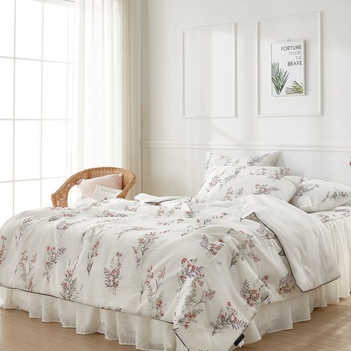 클릭 린넨플라워 여름 차렵 이불세트