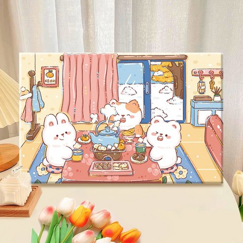 피포페인팅 DIY 명화그리기 유화 그림 그리기 아크릴화 30*40cm, 19타입, 1개
