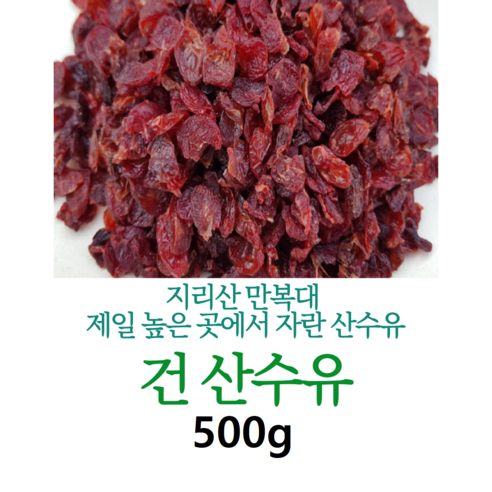 청정산골에서 자란 씨없는 건 산수유 500g, 1개