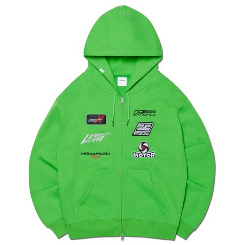 NOMANUAL SPONSOR HOODED ZIP-UP - LIGHT GREEN