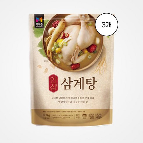 안심 삼계탕, 3개, 850g
