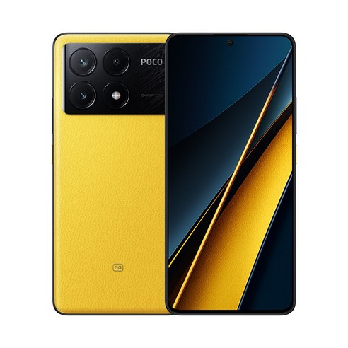 월드 프리미어 POCO X6 Pro 5G 스마트폰 글로벌 버전 MTK Dimensity 8300 울트라 크리스탈 레스 120Hz 플로우 아몰레드 디스플레이, 옐로우, 12GB, 512GB