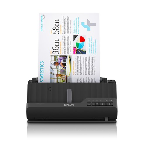 Epson WorkForce ES-C320W 양면 콤팩트 스캐너 무선 네트워크 컬러스캐너, 본품 sky캠스캐너