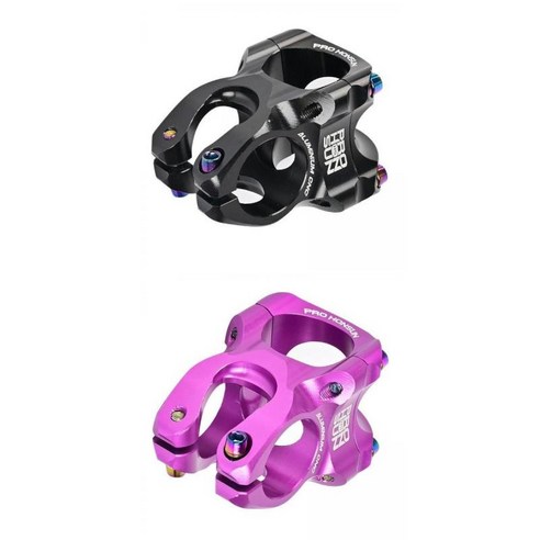자전거 알루미늄 합금 MTB 산악 자전거 핸들 스템 31.8mm 퍼플+자전거 알루미늄 합금 MTB 산악 자전거 핸들 바 스템, 블랙+퍼플