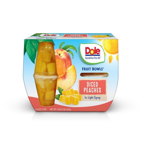 Dole 컵과일 후룻볼 1팩 4개입 (113g * 4개) / 100% 과즙에 담은 간편과일 통조림 디저트, 1세트, 1,356g (복숭아볼 3팩)