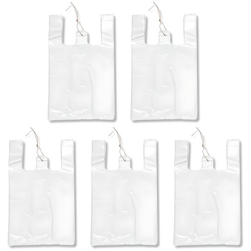 애니돌 손잡이 마트 비닐봉투 유백, 5L, 500개