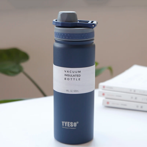 LoveSprout 물병 진공단열 스포츠 보틀 보온보냉 물병 530ml, 1개, 푸른 색