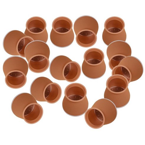 의자 다리 바닥 보호대-16 pcs-비 의자 다리 모자-원형 및 사각형 가구 테이블 발 커버, 갈색 라운드, 1.5 인치, 실리콘