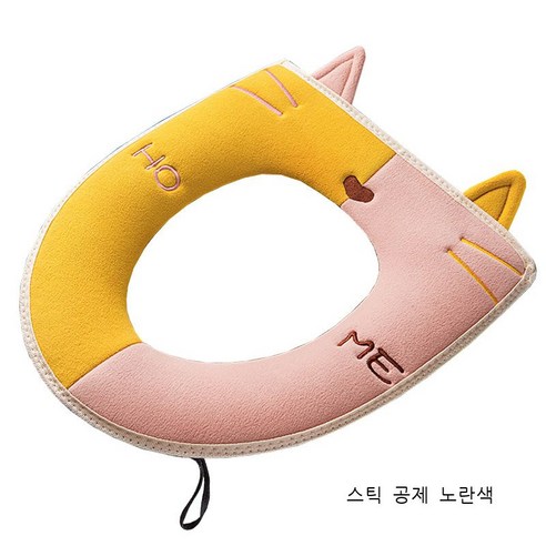 1+1 교체 세척이 용이합니다. 색상 충돌 고양이 변기 깔개 일반 변기 깔개 시트 사계절 변기 커버 시트 시트 변기 링, 누렇다, opp 스티커